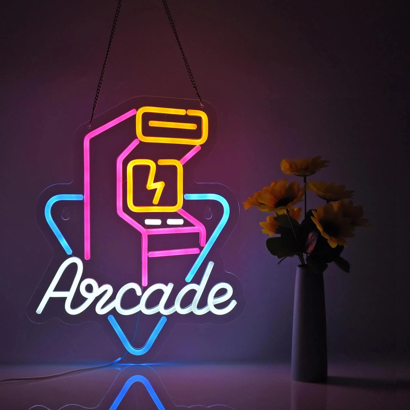 Arcade Personalized Gaming Neon LED Ambient Light USB Powered Dimmable Switch for Bedroom Game Room Home Wall Decoration