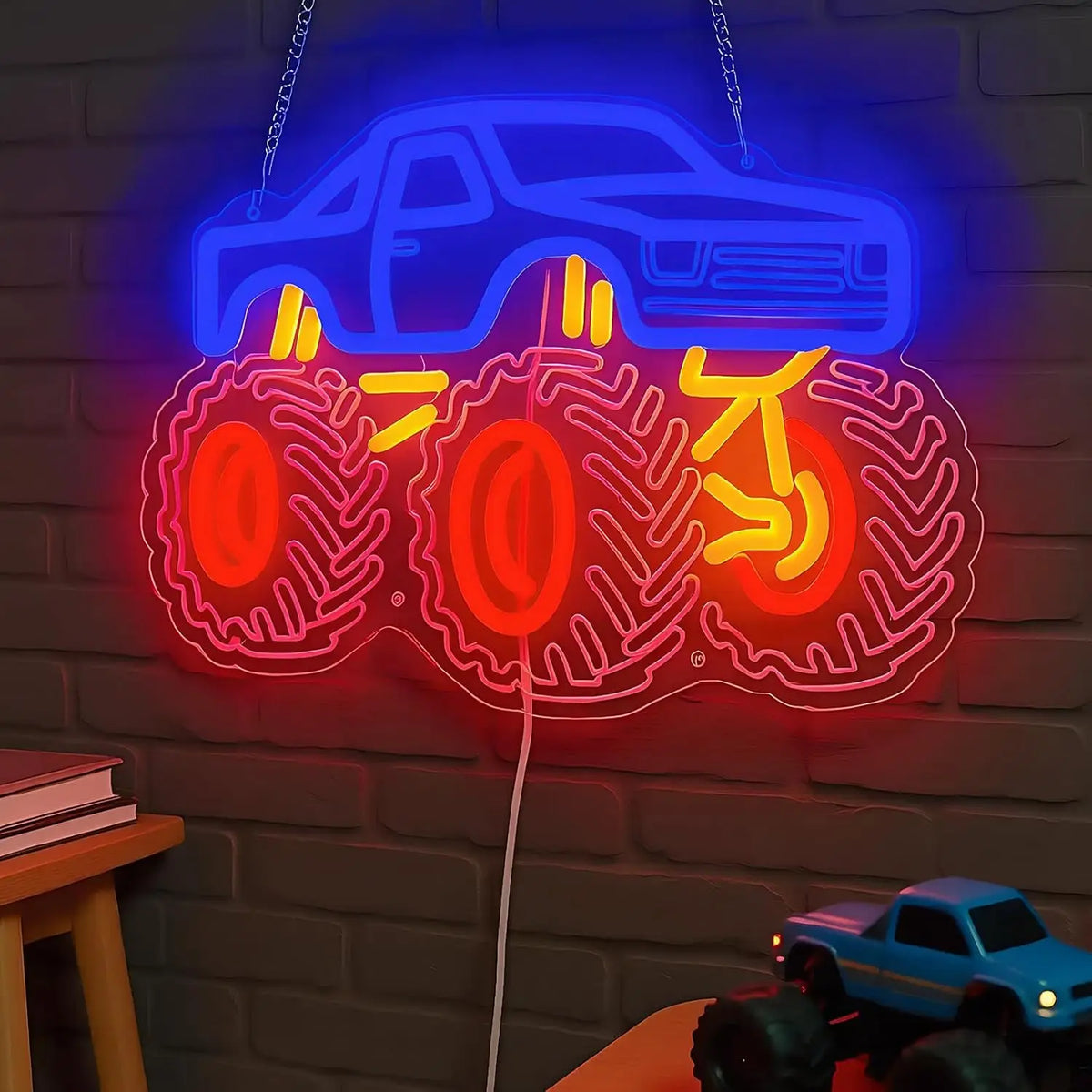 Truck Neon Sign USB Dimmable LED Neon Light for Home Shop Bar Party Gaming Room Bedroom Decorations Birthday Gift Wall Light