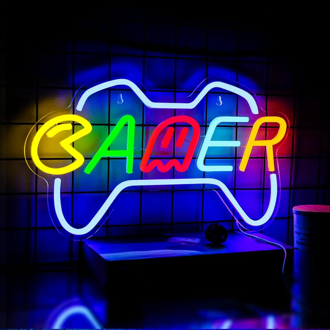 Gamer Neon Sign Game Controller Neon Light Sign LED Dimmable for Teen Boy Gaming Room Internet Bar Wall Decor for Teen Gifts