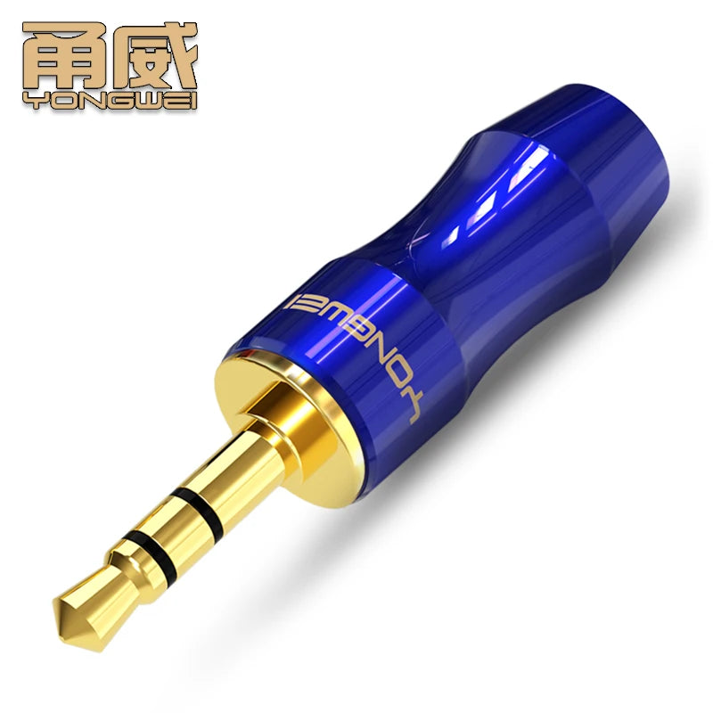 YONGWEI gold-plated 3.5mm audio plug stereo AUX car audio system computer head-mounted headset audio cable repair welding head