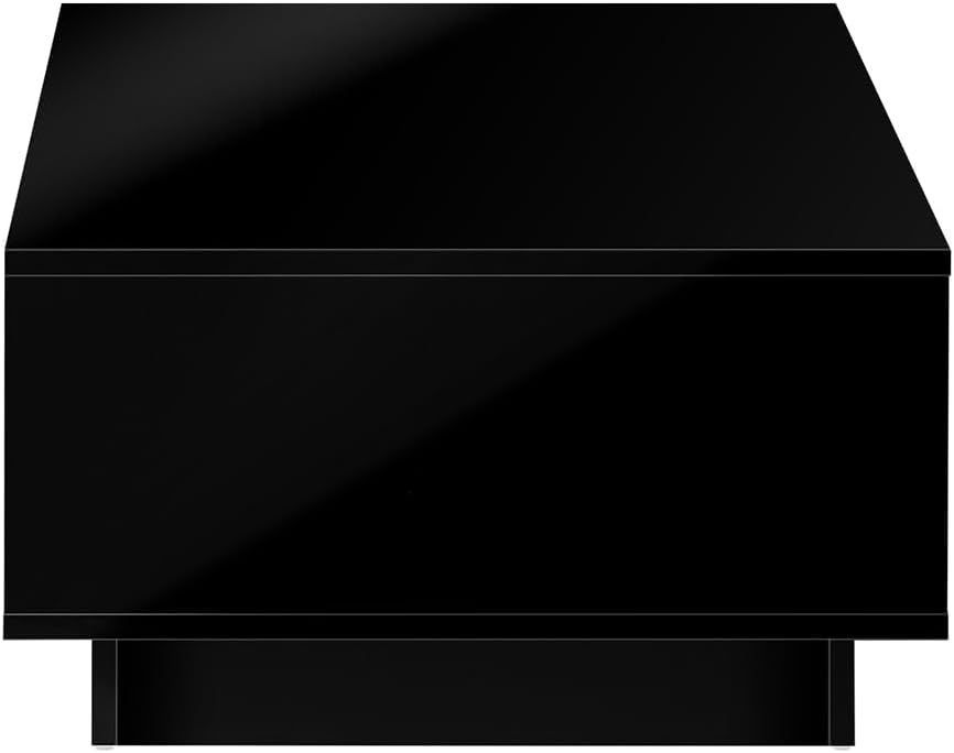 FAZE1 GAME Coffee Table High Gloss Storage Drawer and Open Shelf Home Living Room Table Black