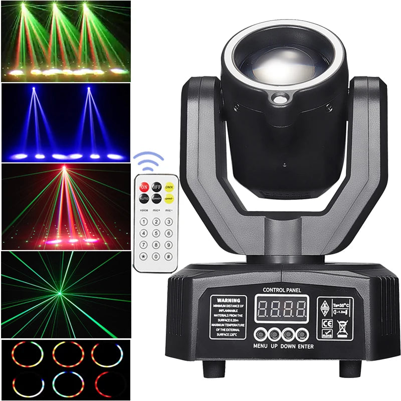 Mini 4 IN1 Beam Effect Super Moving Head Light With Laser Stage Remote DMX Sound Control For DJ Discos Show Bar Party Lights