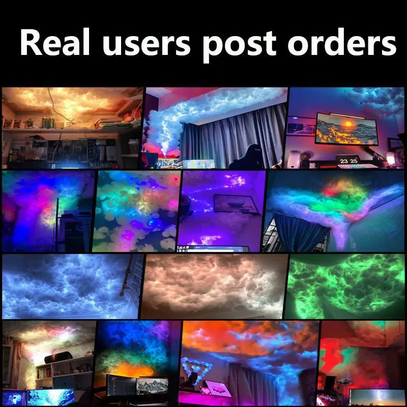 RGB LED Thunder Cloud Light DIY Cotton Cloud Lights Strip Gaming Room Wall Light Bar Atmosphere Party Festival Decor Lights