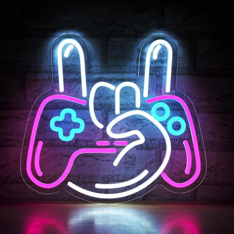 Game Neon Sign Gamepad Controller Neon Signs Gaming Wall Lights Decor for Game Room Lights Children Room Party Decoration lamp