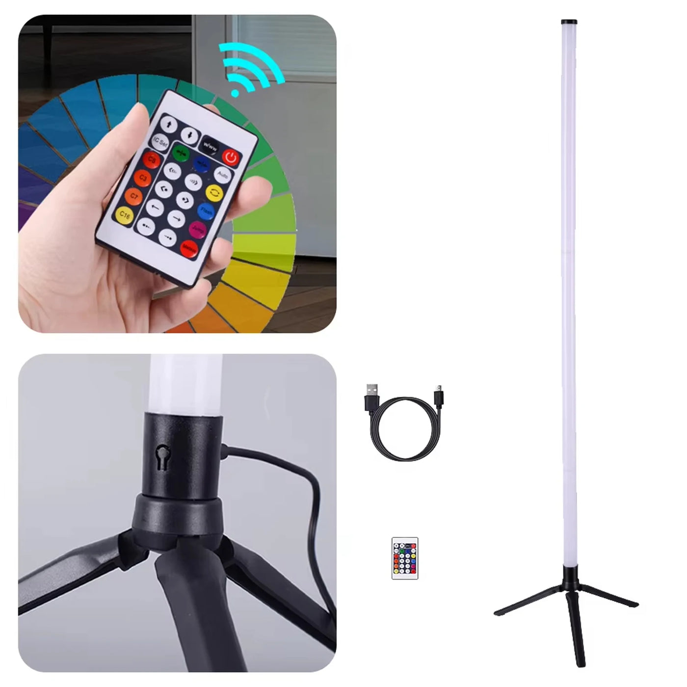 Floor Lamp 5V RGB IC 120CM Suitable For Bedroom Gaming Room Decorative Wall Corner Ambient Light Fast Delivery