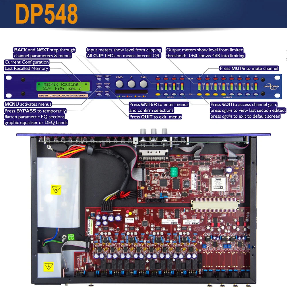 Pro Digital DSP Audio Processor DP446/DP448/DP548 Processor Compatible Original Software Audio Speaker Dynamic Management System