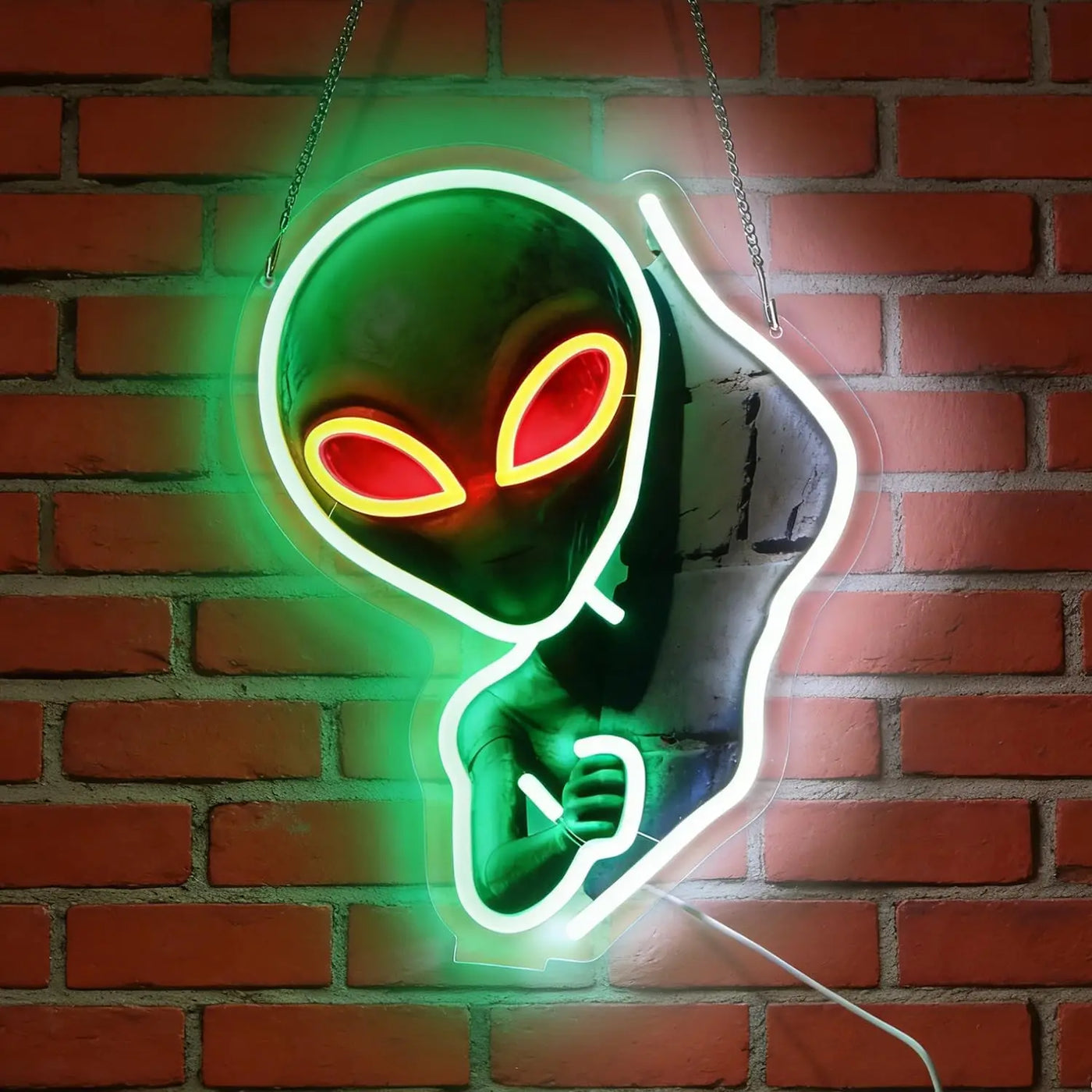 Alien Neon Sign Kids Room Decor USB Powered Led Light for Tiki Bar Gaming Room Party Bedroom Decorations Gift Art Wall Lights