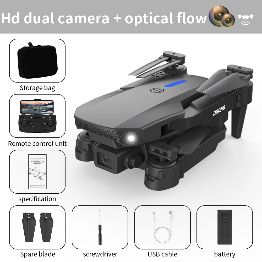 2025 E88 Pro Drone Profesional HD 4K RC Airplane Dual-Camera Optical flow Localization RC Quadcopter Airplane Helicopter Boy Toy
