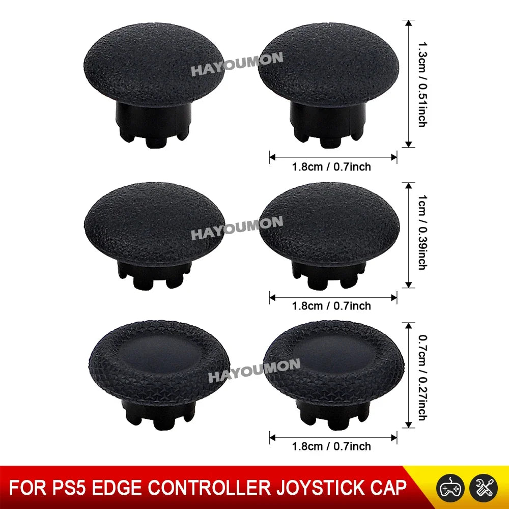 6pcs Replacement Thumbsticks for PS5 Edge Controller Black Analog Stick Joystick Buttons for PS5 Edge Gampad Gaming Accessories