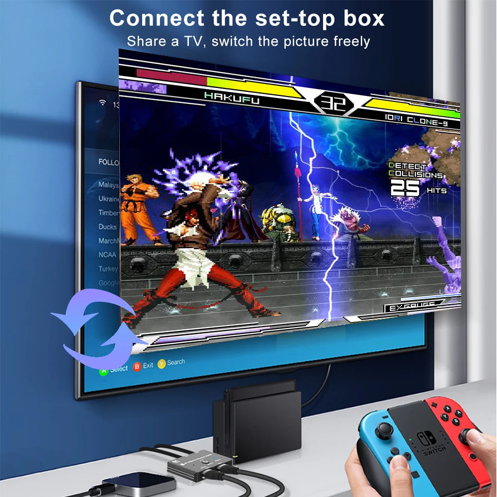 8K HDMI 2.1 Splitter Switch 2 in 1 out Hdmi Switcher 8K@60Hz 4K@120Hz For PS5 3080 HDMI-Compatible Monitor HDTV Xiaomi Xbox