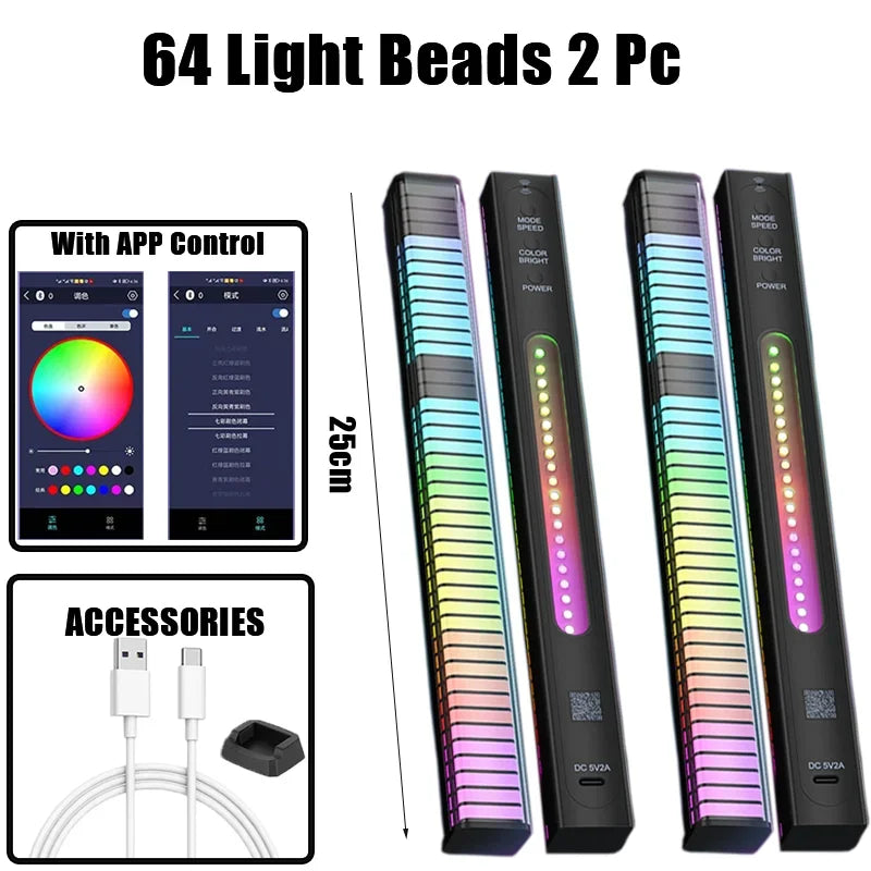 LED Rhythm Gaming Ambient Light Sound Control Light Smart APP Control Music Rhythm Ambient Light Desktop Decoration