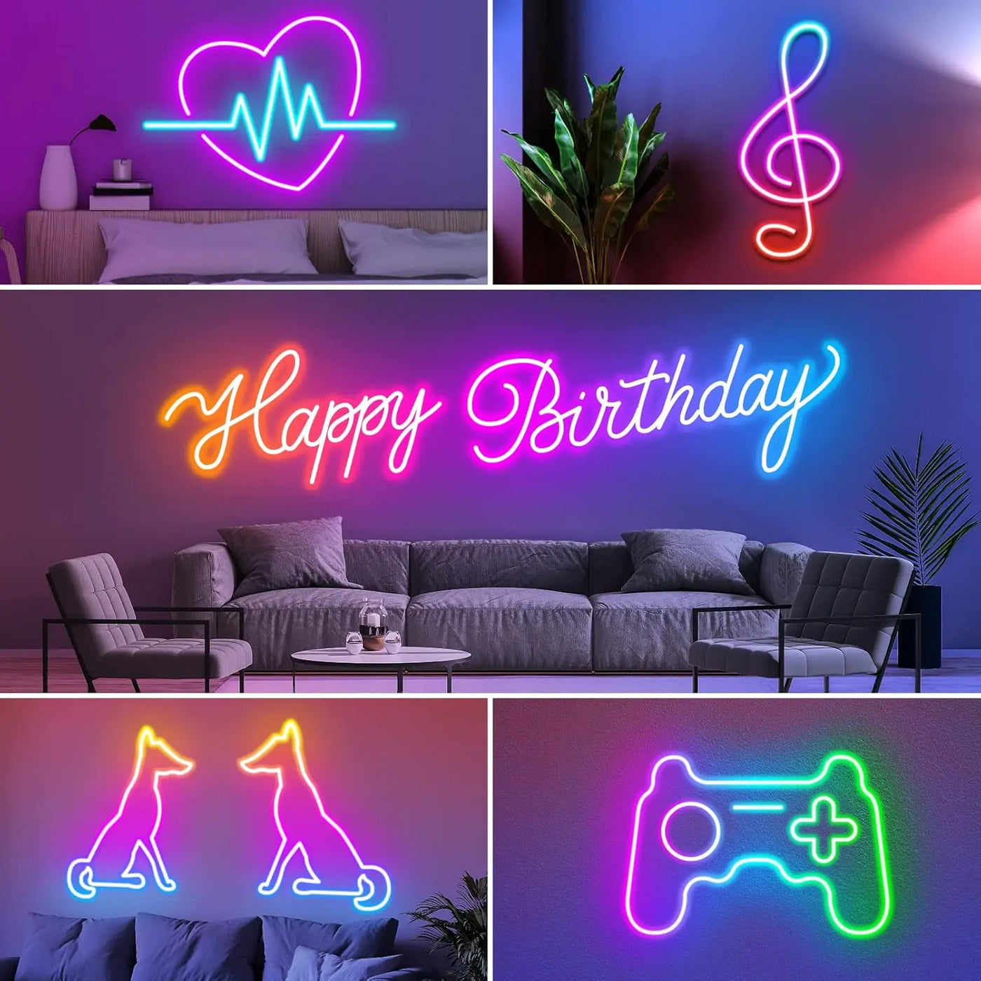 Smart RGB Neon Rope Light 5V USB 1m-10m IP65 Flexible Strip with Bluetooth Music Sync & App Control for Gaming Room Party