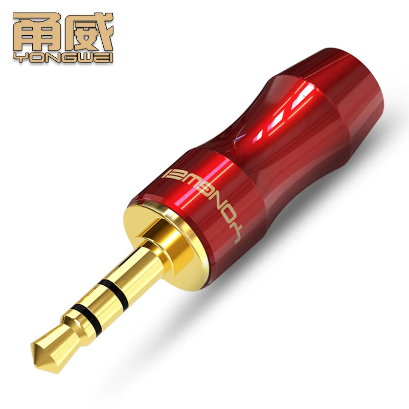 YONGWEI gold-plated 3.5mm audio plug stereo AUX car audio system computer head-mounted headset audio cable repair welding head