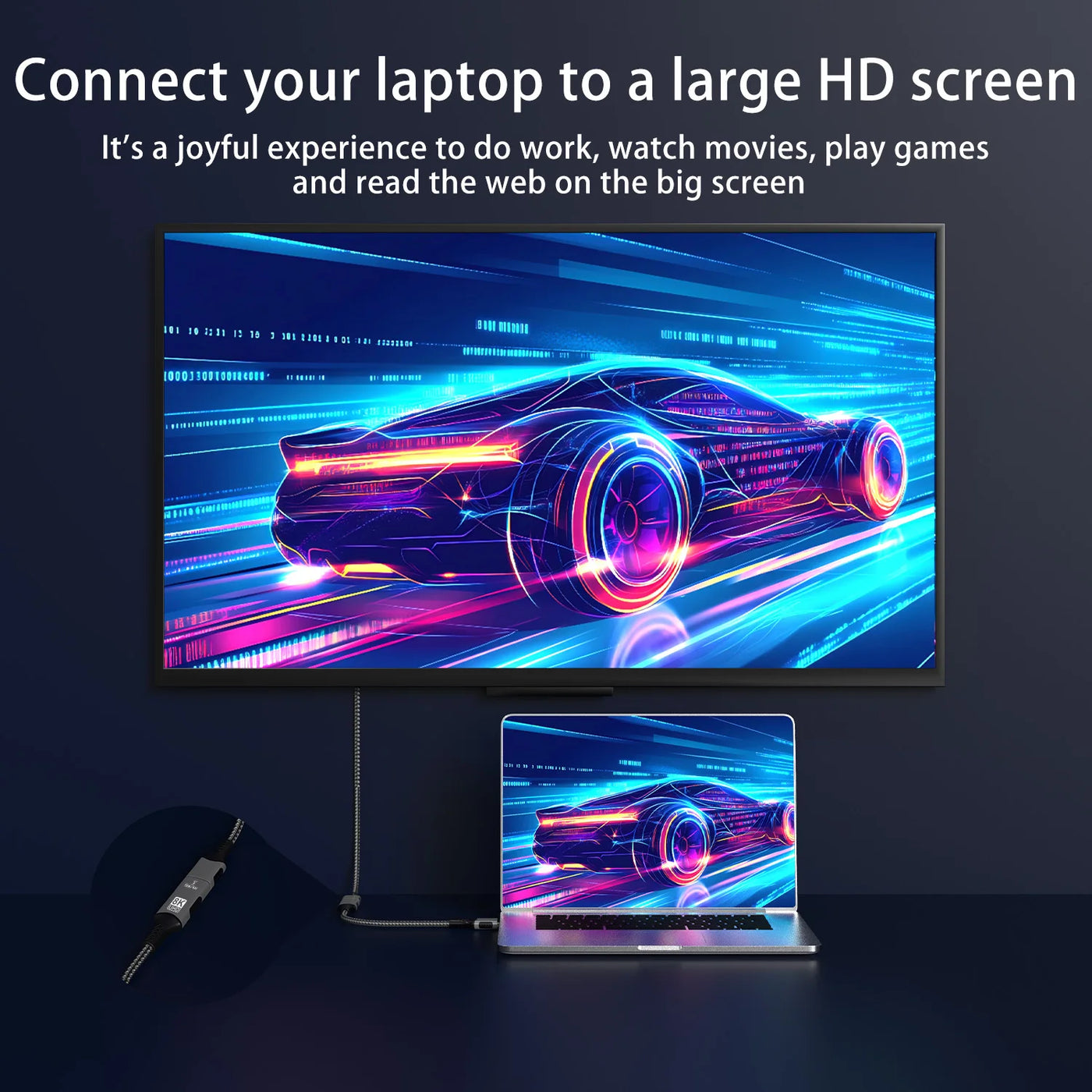 8K@60Hz DisplayPort to HDMI Adapter 4K@120Hz 2K@240Hz DP 1.4 Computer to HDMI 2.0 Screen DP to HDMI Extension Cable for Dell HP