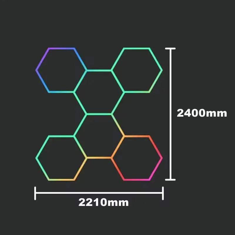 Remote Control Neon RGB Hexagon Honeycomb Light Gym Roomhome Cinema Party Club Gaming Wall Stage Bar Garage Ceiling Light