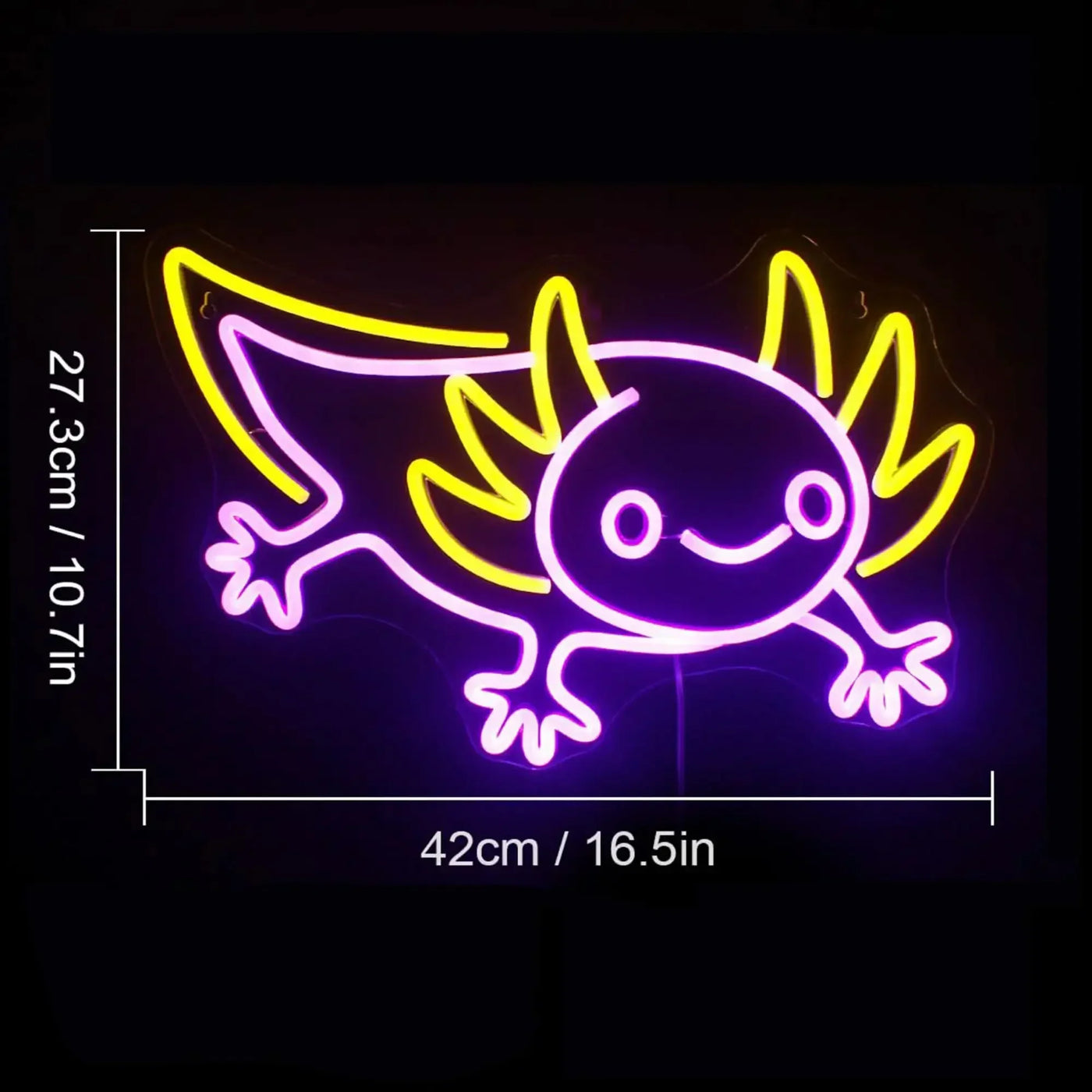 Cute Axolotl Neon Sign LED Wall Art for Bedroom Gaming Room Bar Unique Animal Lamp Symbol of Luck Good Vibes Night Light Gift