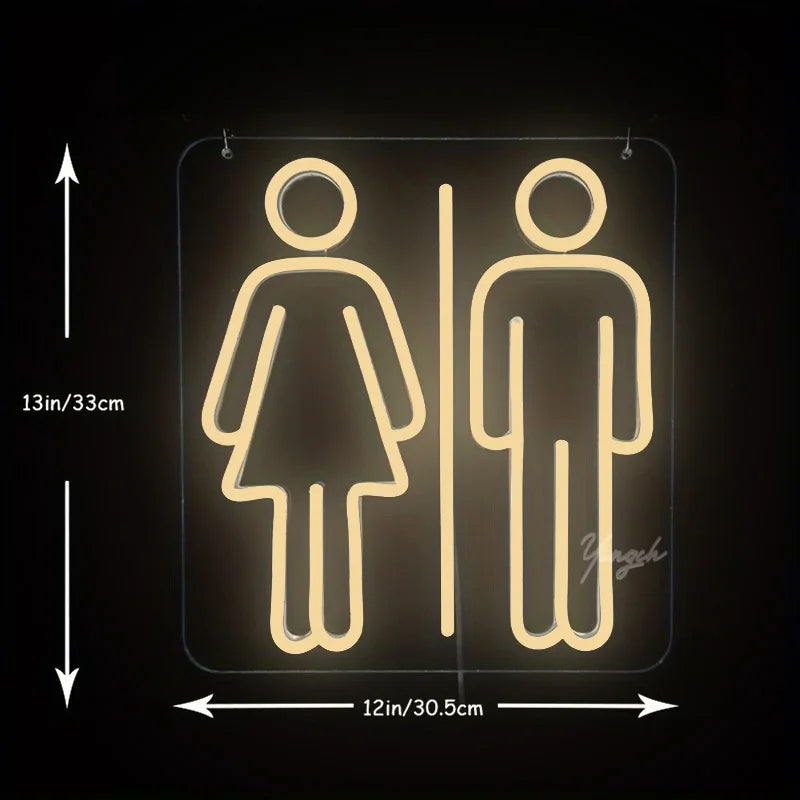 LED Toilet Neon Sign Custom WC Directional Neon Men Women Figure Sign Decoration Lamp Washroom Entrance for Party Bar Gaming