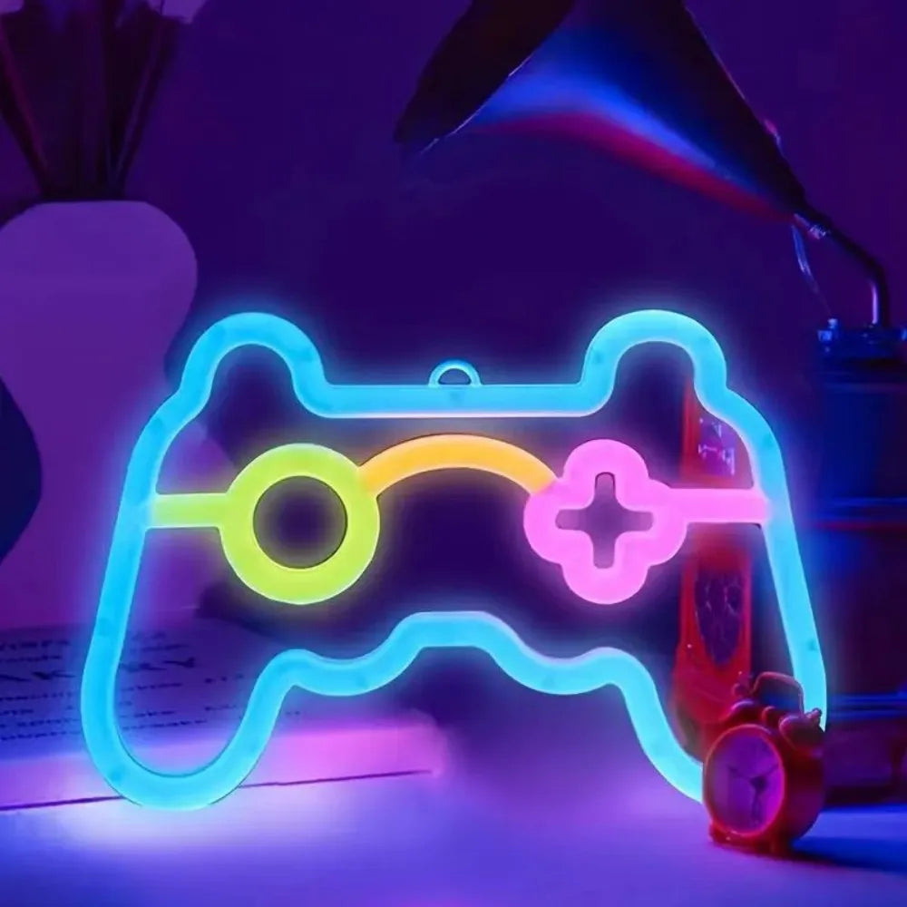 1PC USB Powered Game Controller Neon Sign LED Light for Gamer Room Decor, Kids Bedroom, Wall, Party, Gaming Desk Night Light
