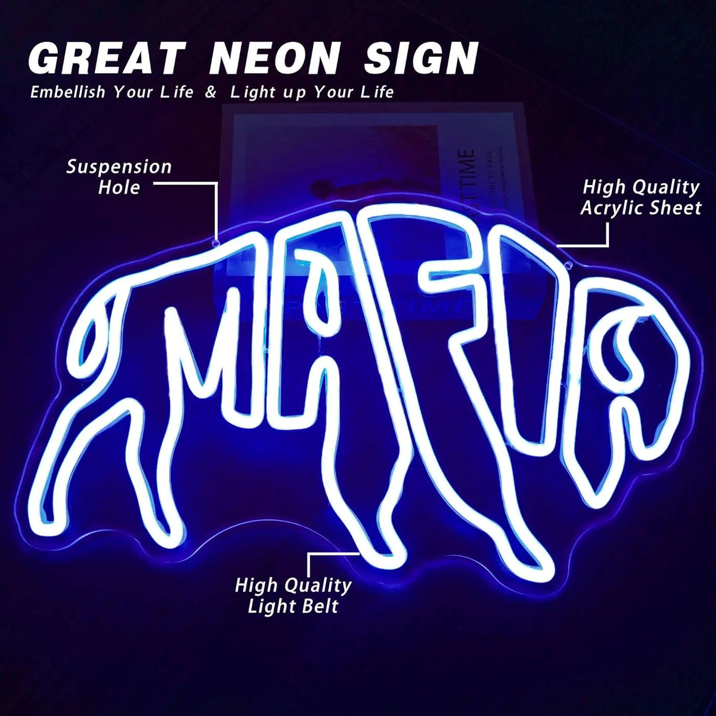 Mario Cow Character LED Neon Sign Neon Light USB Dimmable Video Game Decor for Gaming Room Fans Bedroom Themed Wall Light
