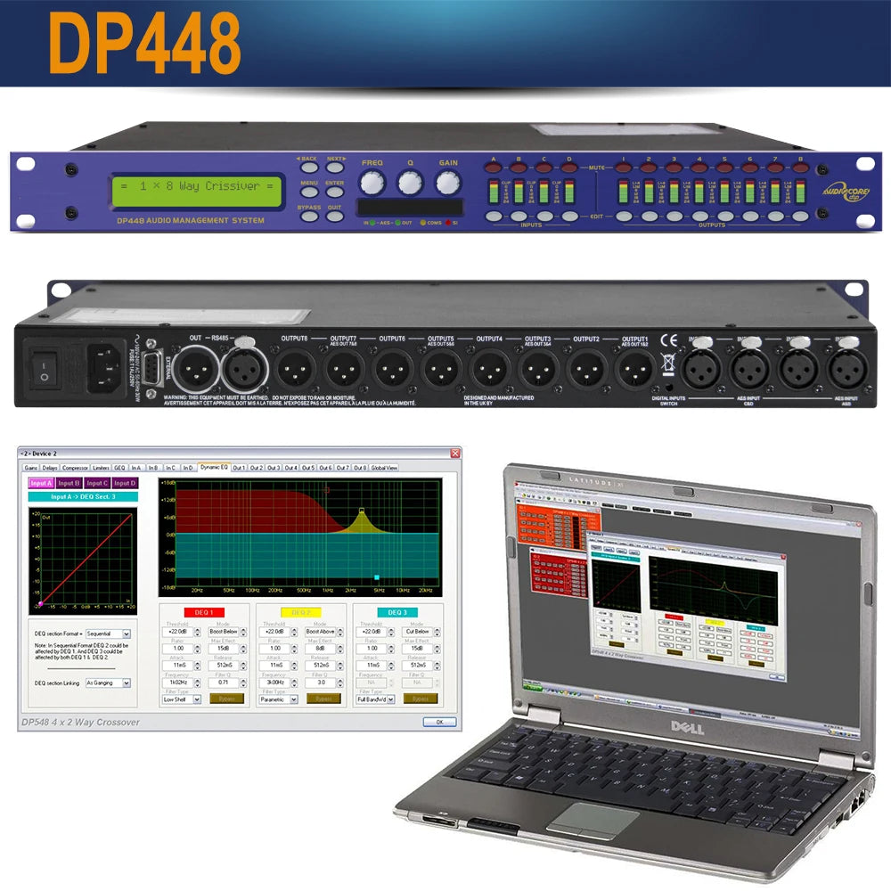 Pro Digital DSP Audio Processor DP446/DP448/DP548 Processor Compatible Original Software Audio Speaker Dynamic Management System