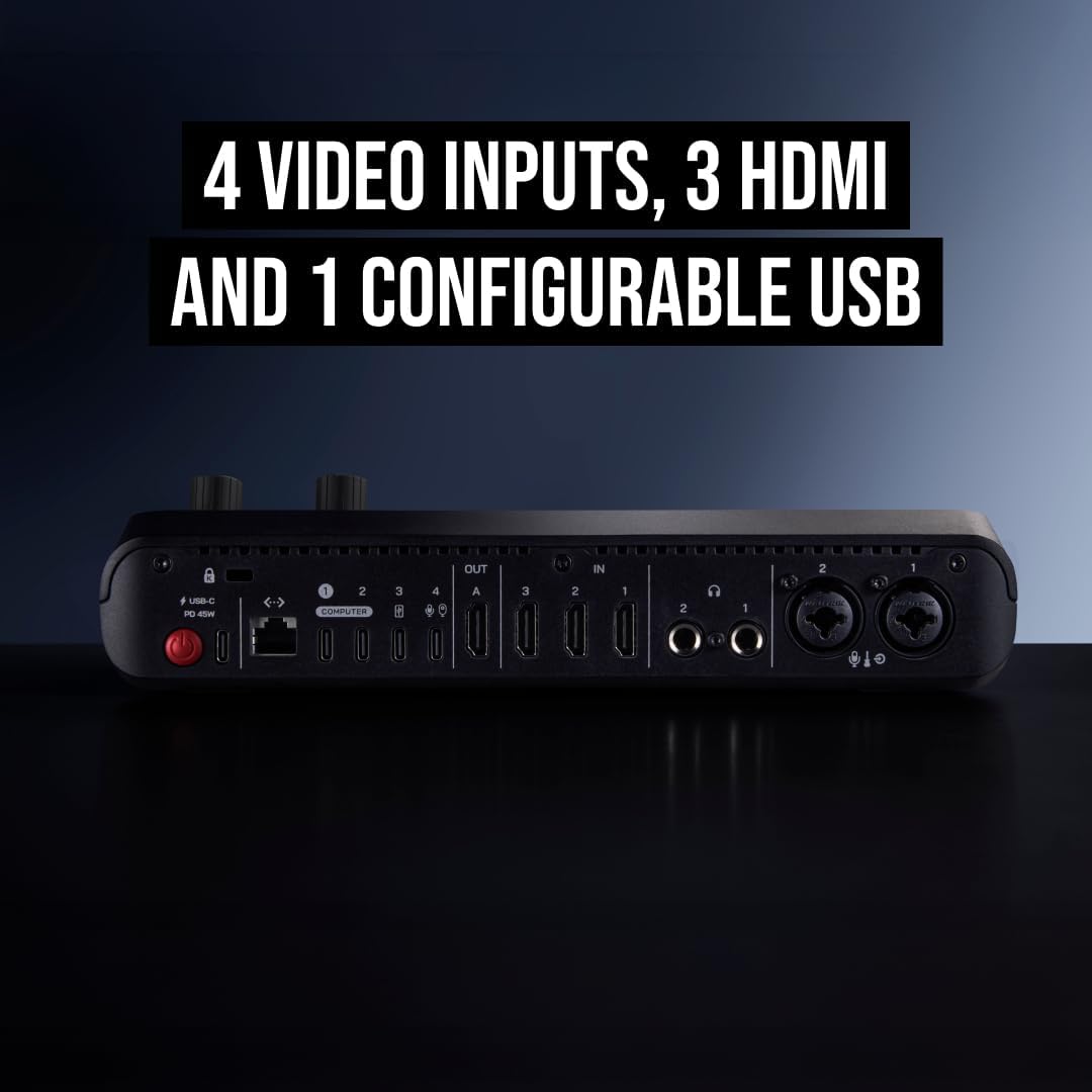 RØDE RØDECaster Video S – Podcast Video Switcher and Audio Interface – Multi-Camera, 4 x Video Inputs (HDMI and USB), 1080p60, Multi-Source Scenes