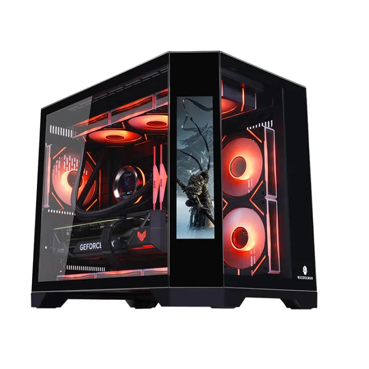 ZeroMaster Mid Tower Desktop Gaming Computer Case MicroATX New Design With LCD Screen Game Video Synchronization For Office Use