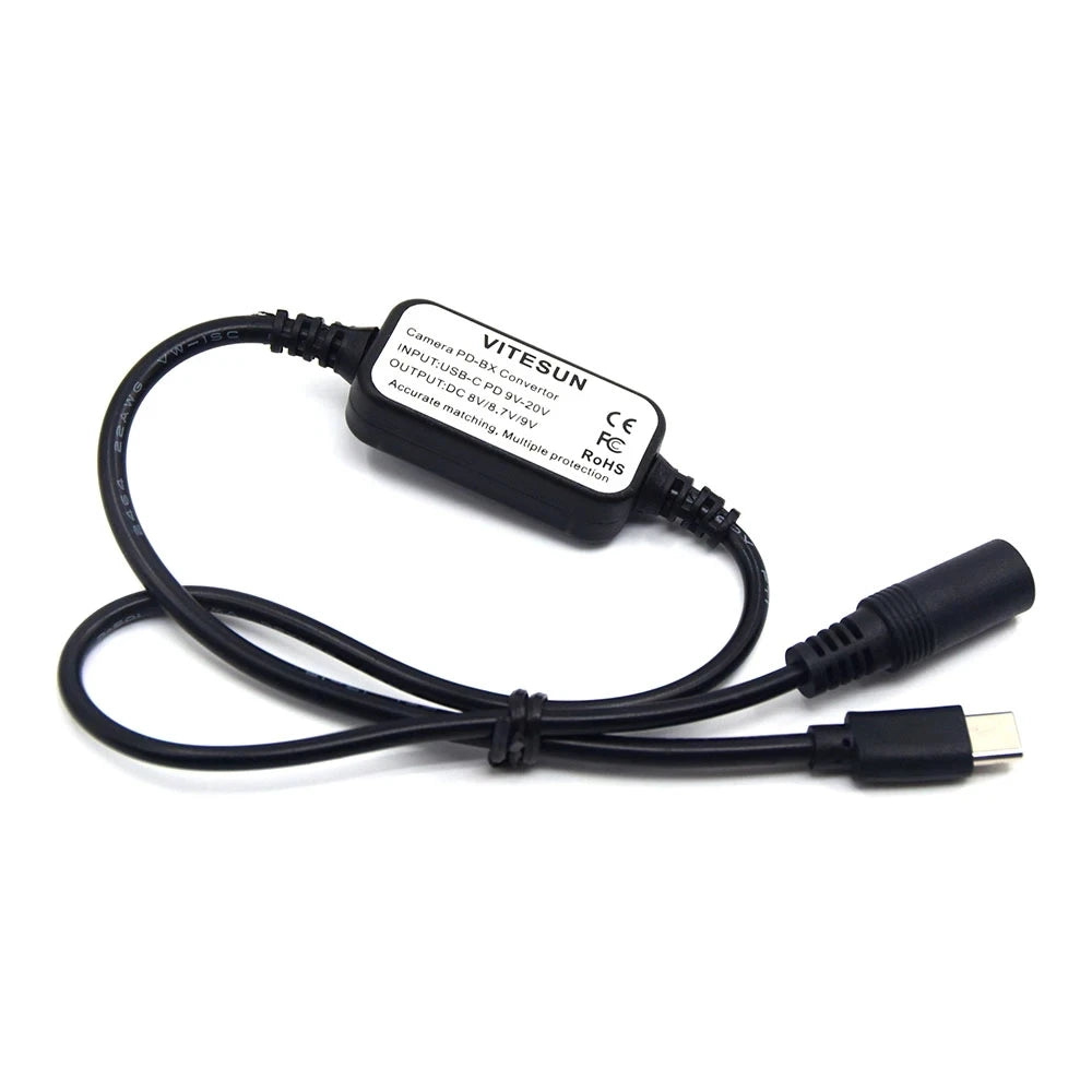 USB C Power Bank PD 8V Charger Cable For PS BLN-1 BLS-5 BLH-1 DMW-BLF19 DCC12 BLC12 DCC8 NP-FW50 FZ100 LP-E6 DR-E6 Fake Battery
