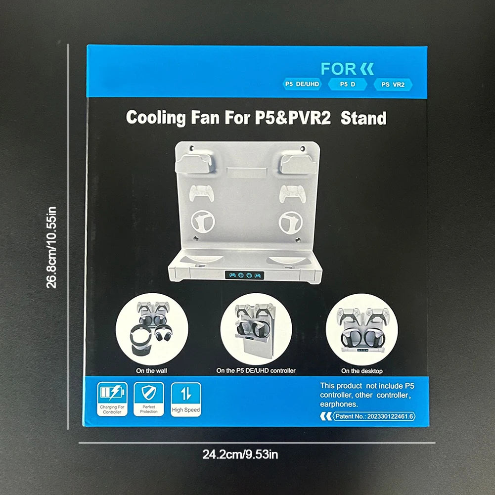 Game Controller Charger Station Storage Earphones Bracket Controller Charging Cradle With Display Light for PS VR2