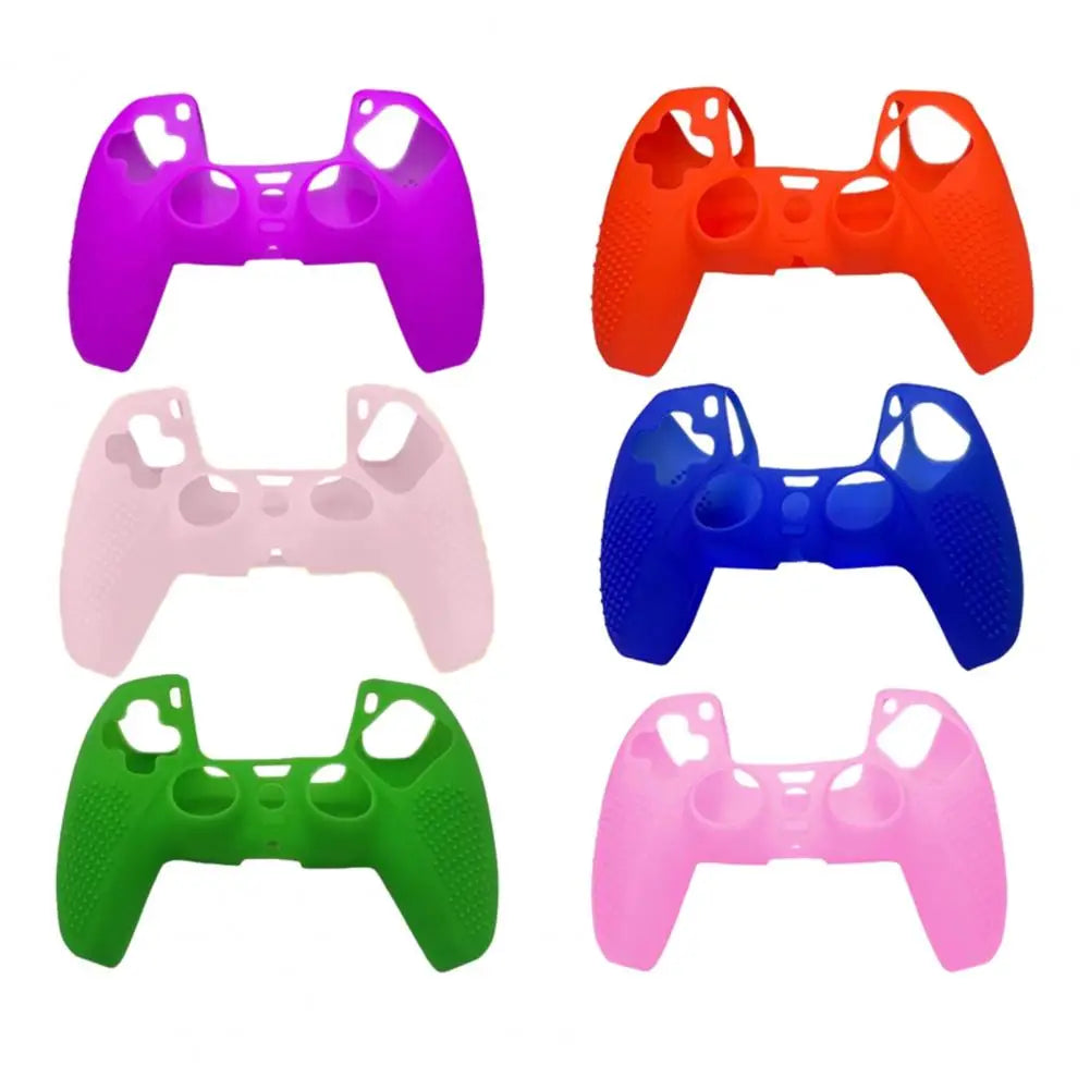 Silicone Protective Skin Cover Shell for 5 PS5 Controller Anti Slip Rubber Case with 2 Thumb Grips Accessories Set