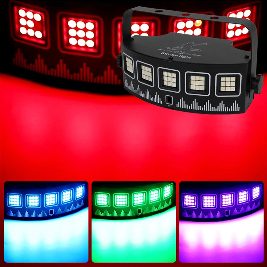 ALIEN LED RGB Disco DJ Strobe Light Party Holiday Christmas Music Club Bar Sound Activated Flash Gradient Stage Lighting Effect