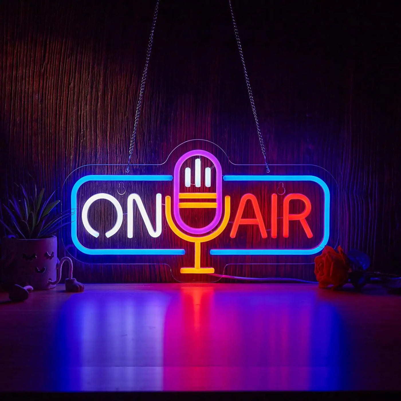 ON AIR Neon Sign USB Dimmable LED Neon Lights for Home Studio Bedroom Office Game Room Podcast Streaming Decor Signboard Light