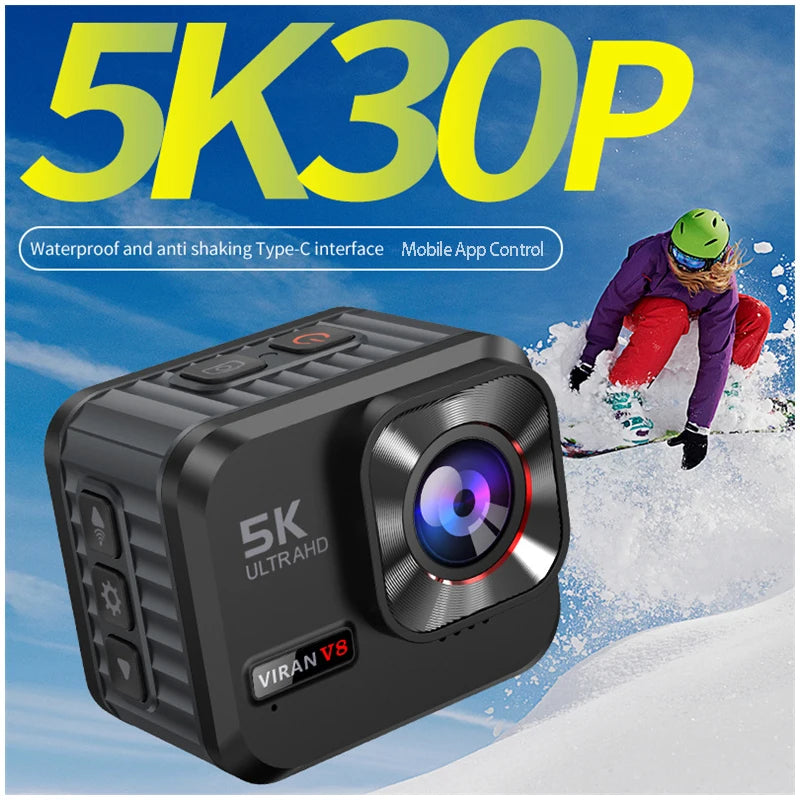 VIRAN V8 Action Camera 5K30FPS With Remote Control Screen Waterproof Sport Camera drive recorder Sports Camera Helmet Action Cam