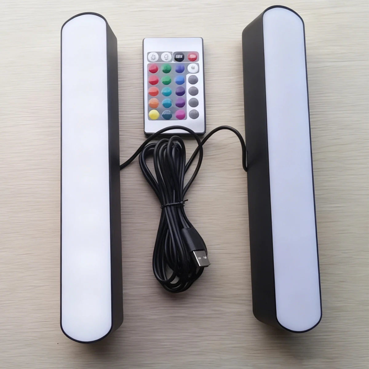 2 Led Strip Lights, Rgb Color Changing, 24-Key Remote Control, Symphony Ambiance, Music Rhythm, Ambient Lighting, Suitable for Rooms, Gaming, Tv, Parties, Christmas, USB Powered