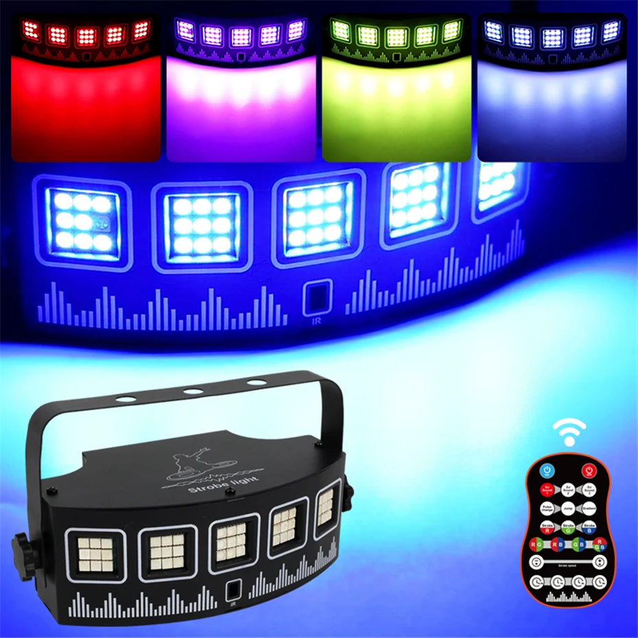 ALIEN LED RGB Disco DJ Strobe Light Party Holiday Christmas Music Club Bar Sound Activated Flash Gradient Stage Lighting Effect
