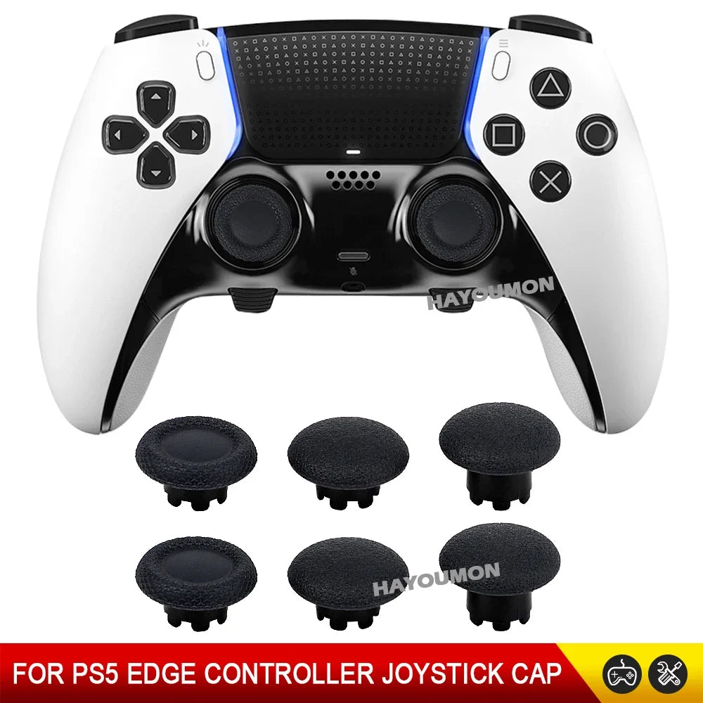 6pcs Replacement Thumbsticks for PS5 Edge Controller Black Analog Stick Joystick Buttons for PS5 Edge Gampad Gaming Accessories