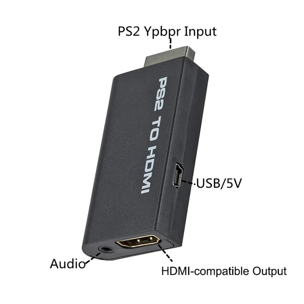 PS2 To HDMI-compatible Adapter Converter 1080P Full HD Video Conversion Transmission Interface Game Console To HD TV Monitor