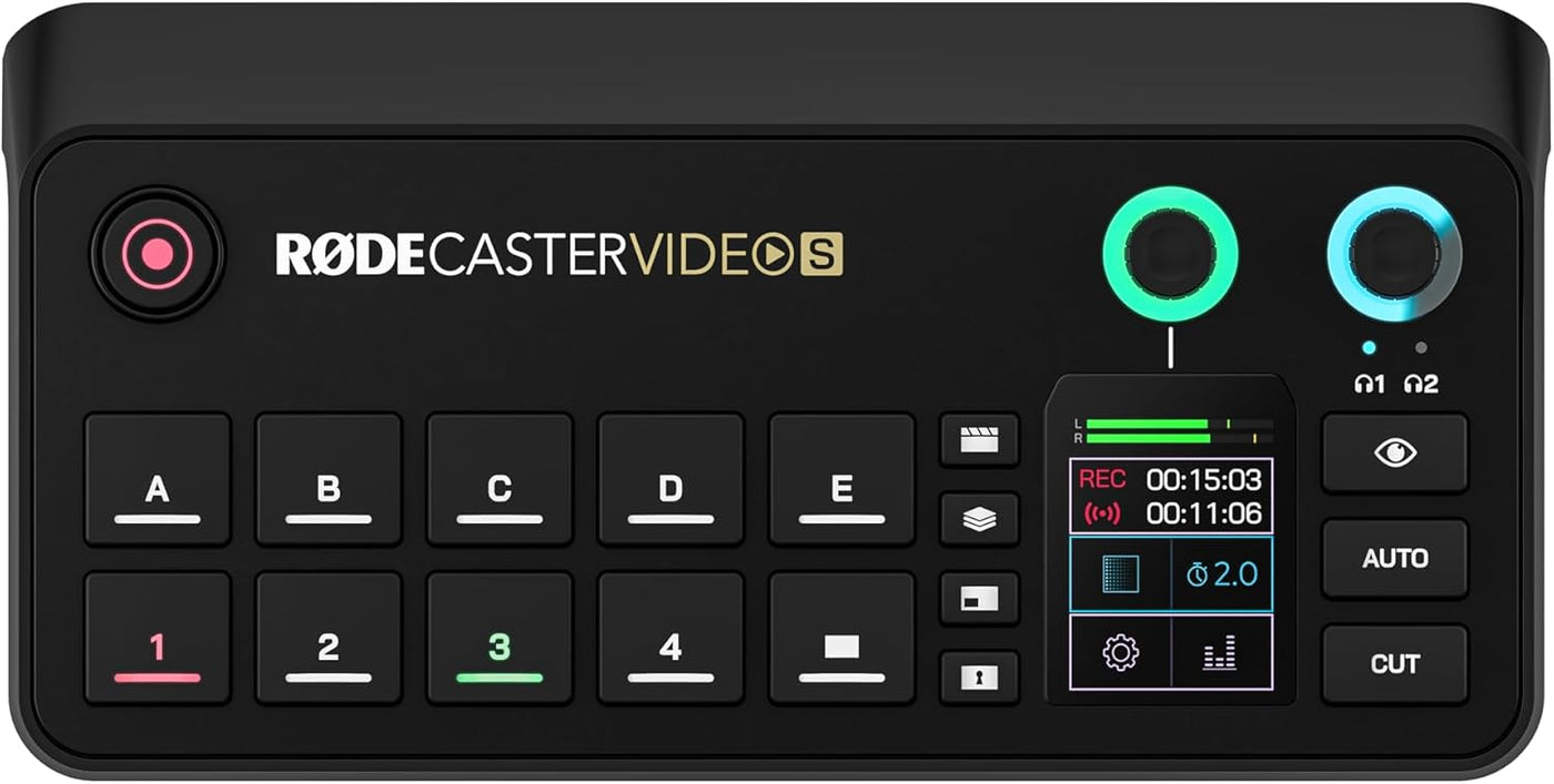 RØDE RØDECaster Video S – Podcast Video Switcher and Audio Interface – Multi-Camera, 4 x Video Inputs (HDMI and USB), 1080p60, Multi-Source Scenes