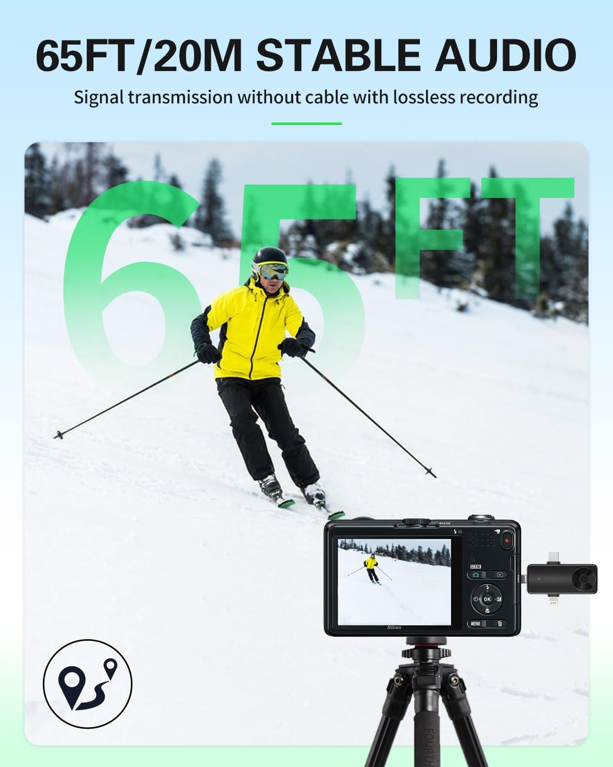3-in-1 Wireless Lavalier Microphone for iPhone, Android, Cameras - Mini Microphone with Digital Display & Noise Reduction, 20H Battery Life, Mic for Video Recording, TikTok, YouTube, Vlogging