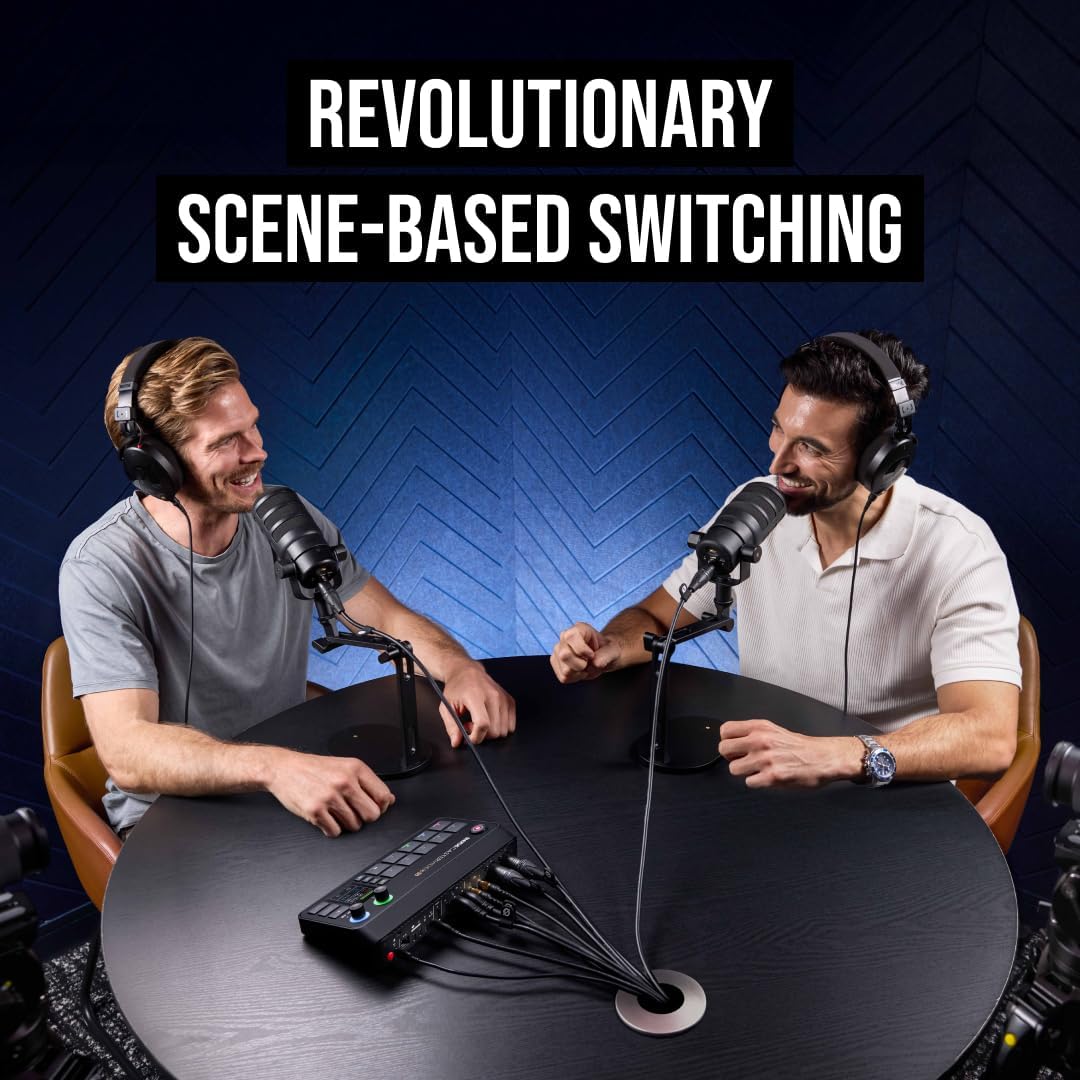 RØDE RØDECaster Video S – Podcast Video Switcher and Audio Interface – Multi-Camera, 4 x Video Inputs (HDMI and USB), 1080p60, Multi-Source Scenes