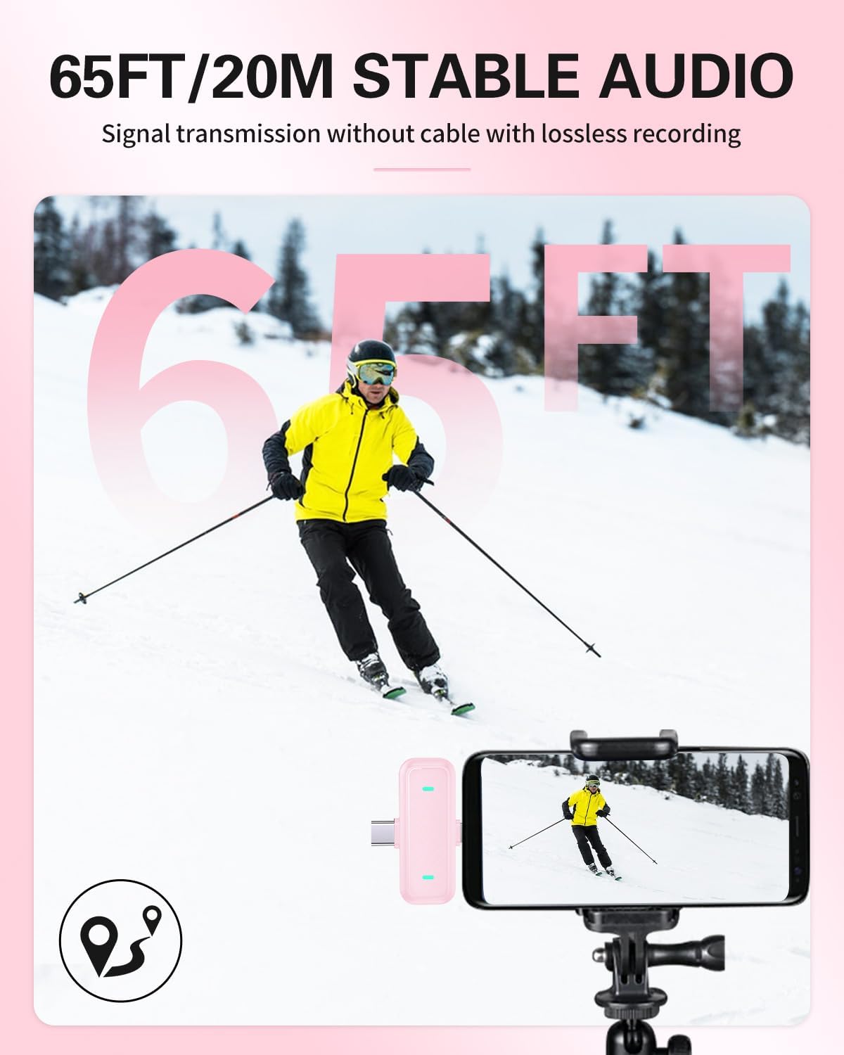 3-in-1 Wireless Lavalier Microphone for iPhone, Android, Cameras - Mini Microphone with Digital Display & Noise Reduction, 20H Battery Life, Mic for Video Recording, TikTok, YouTube, Vlogging