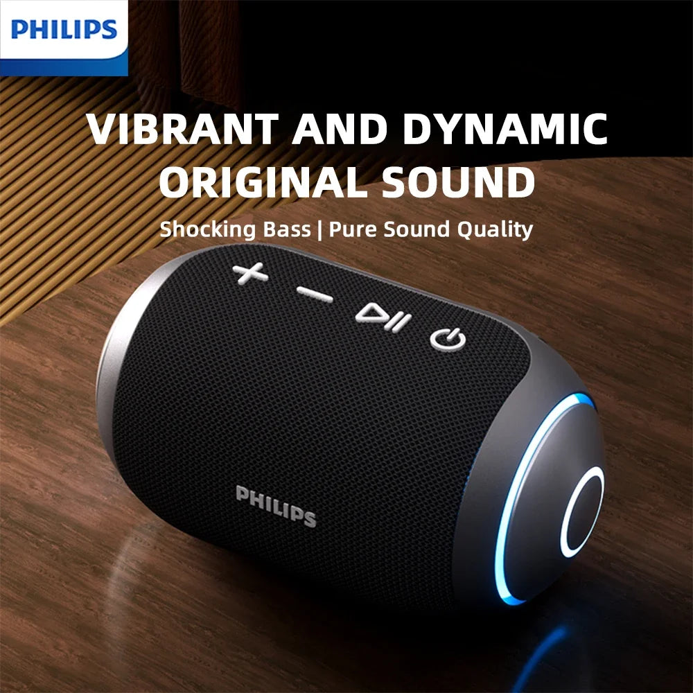 Philips TAS3209 Outdoor Portable Wireless Speaker W/ Colorful Lighting 1800mAh Battery Life Wonderful Sound Music for Camping