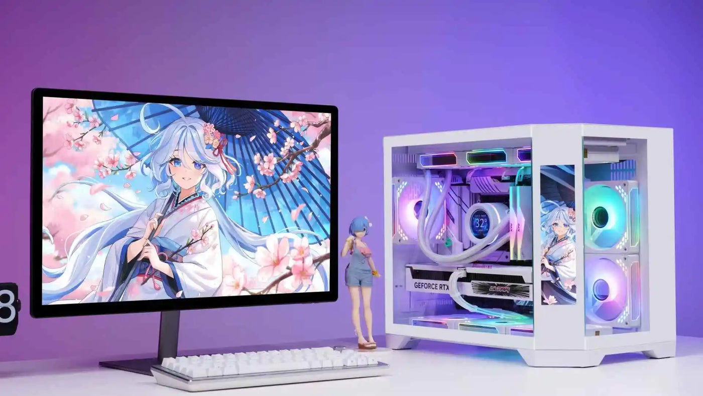 ZeroMaster Mid Tower Desktop Gaming Computer Case MicroATX New Design With LCD Screen Game Video Synchronization For Office Use