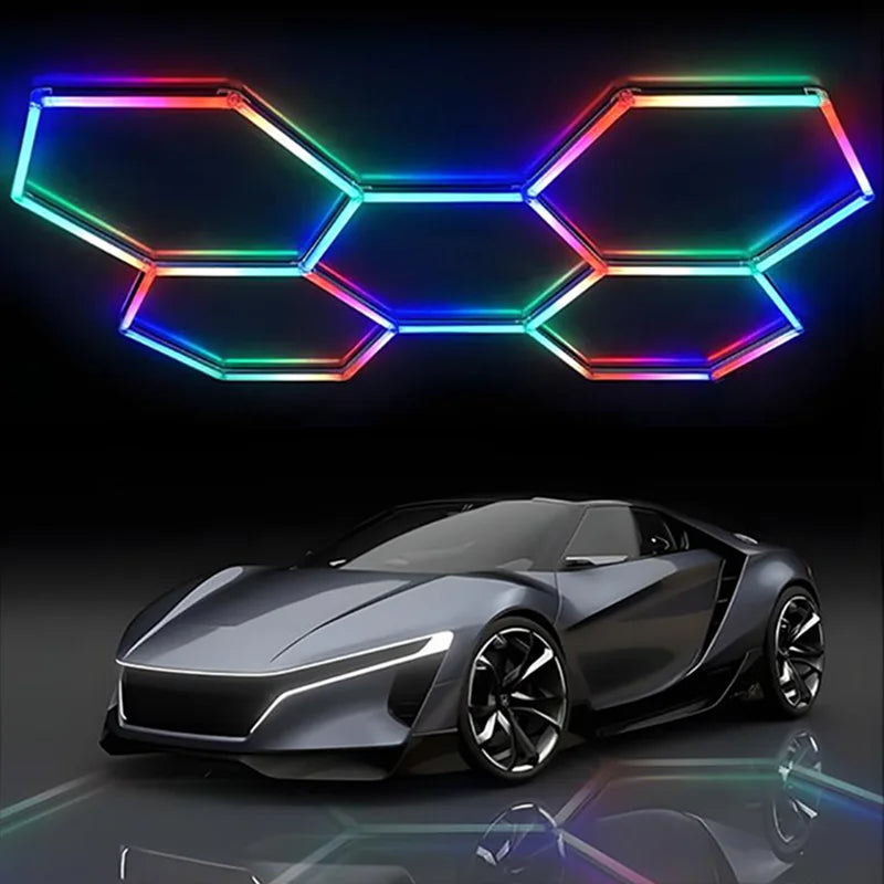 Remote Control Neon RGB Hexagon Honeycomb Light Gym Roomhome Cinema Party Club Gaming Wall Stage Bar Garage Ceiling Light