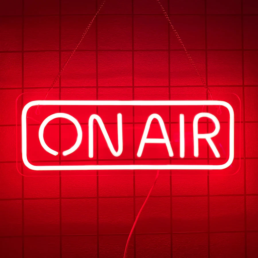 On Air Neon Sign, Led Live Recording Light Icon, Used For Decor Of Game Room, Studio, Bar And Podcast Wall Decor,USB Powered
