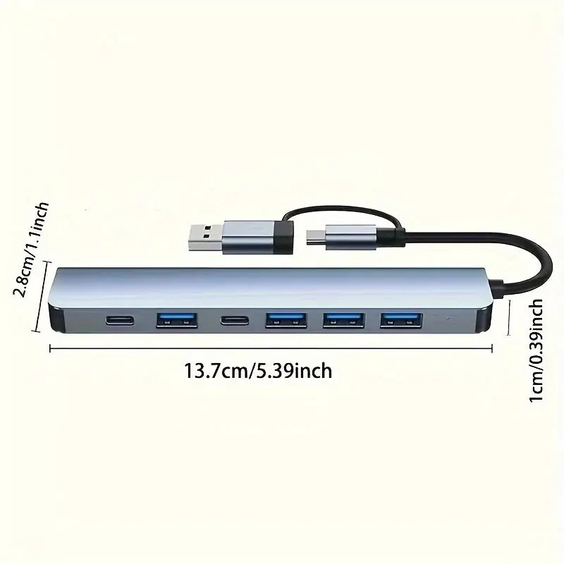 USB 3.0 HUB Type C to 7 Port USB HUB USB3.0 Adapter Multi Splitter High Speed 5 Gbps With PD USB C For Macbook Pro Air PC Laptop