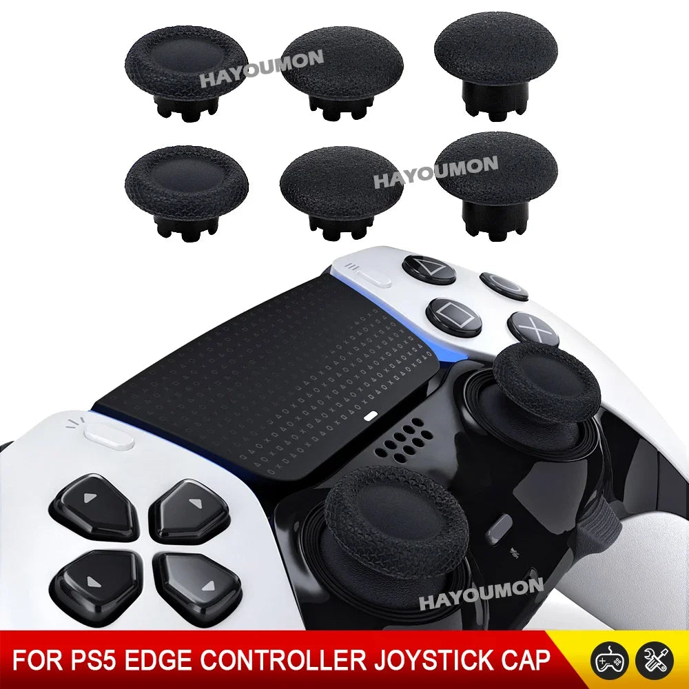 6pcs Replacement Thumbsticks for PS5 Edge Controller Black Analog Stick Joystick Buttons for PS5 Edge Gampad Gaming Accessories