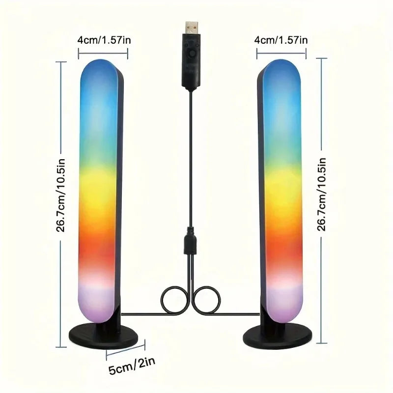 RGB Music Rhythm Light Bar Upgraded USB Table Desktop Decoration with Dynamic Sync Gaming RGB Ambient Lighting Table Lamps