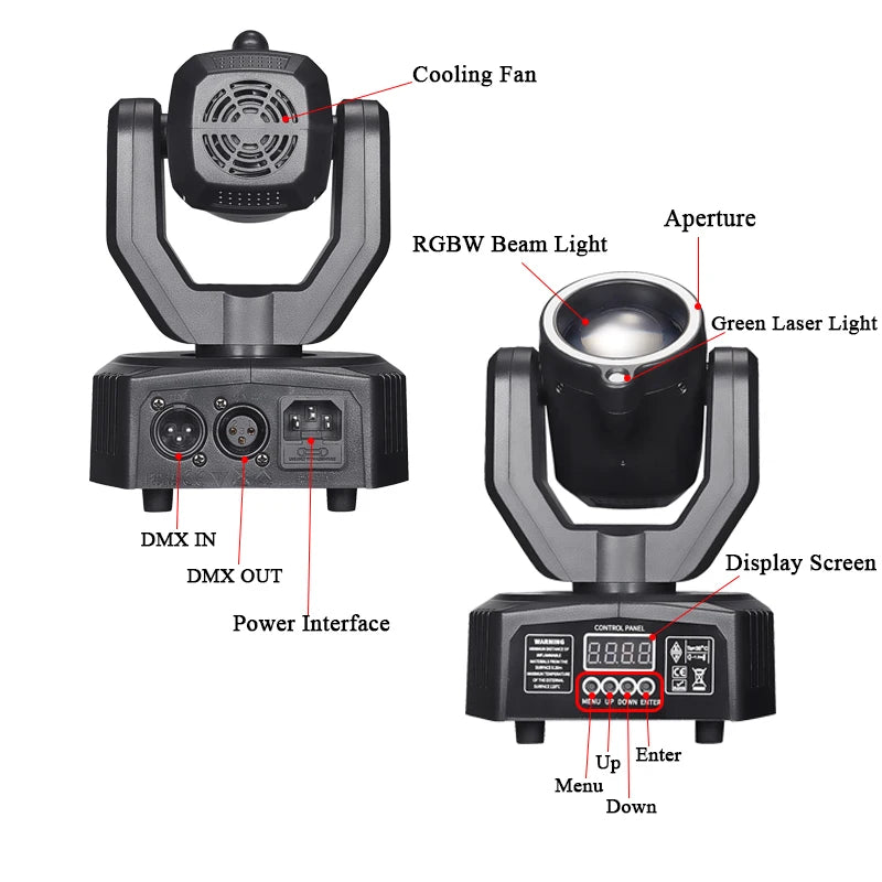 Mini 4 IN1 Beam Effect Super Moving Head Light With Laser Stage Remote DMX Sound Control For DJ Discos Show Bar Party Lights