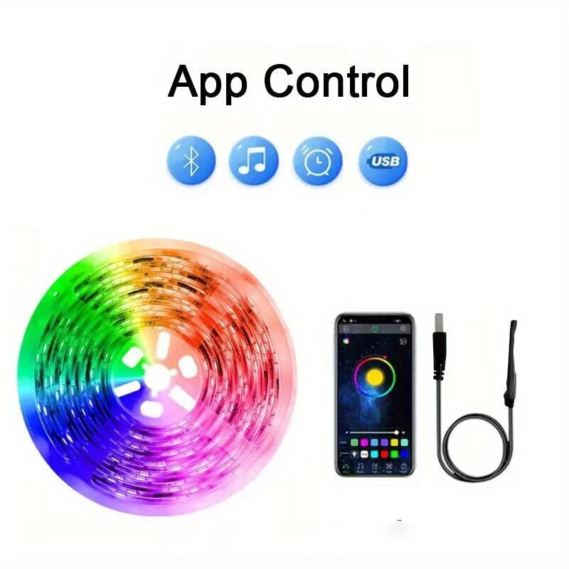 Smart RGB Gaming Light Strip USB 5V 5050 Music Sync Remote & APP Control Christmas Lights Flexible Tape Gaming Room TV Backlight
