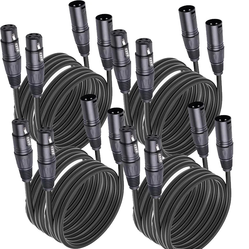 6.5ft 3Pin XLR to XLR Cable X LR Male to X LR Female Microphone Cable for DMX Lighting Speaker Podcast Audio Mixer DMX Effector